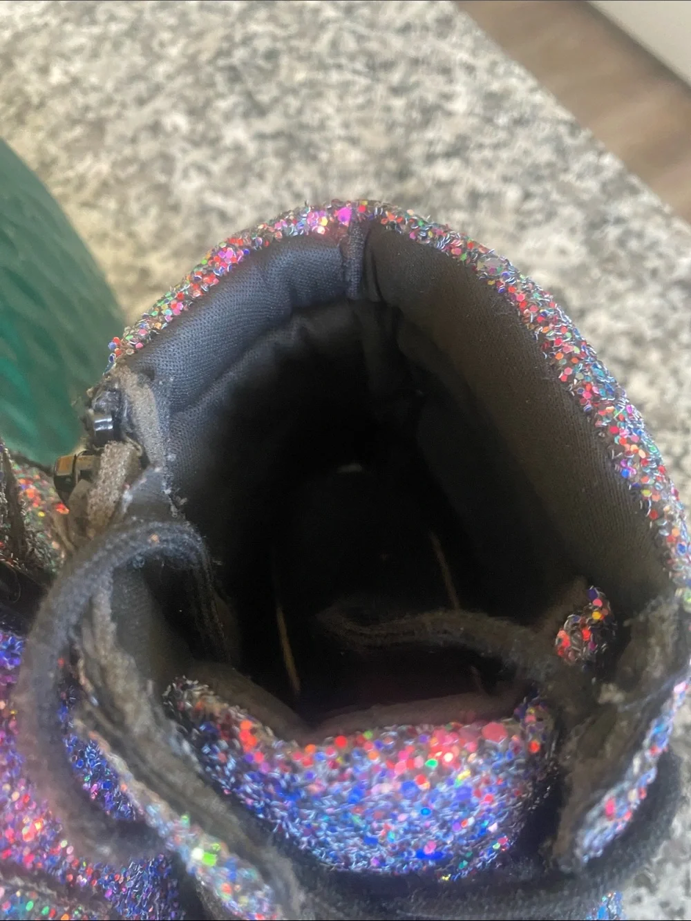 Fabkids iridescent Glitter Lace-Up side zipper Boots